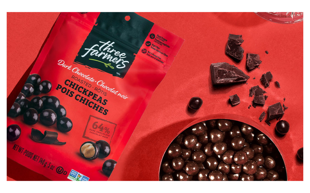 Produit lauréat du Grand Prix canadien : Pois chiches au chocolat noir