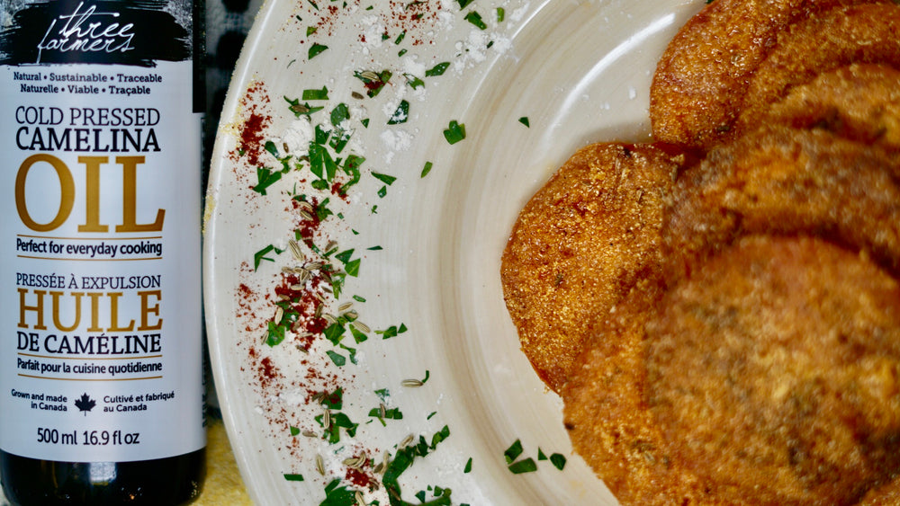 Tomates en croûte de semoule de maïs