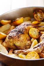 Poulet rôti au citron et aux fines herbes avec pommes de terre