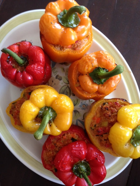 Turkey & Quinoa Stuffed Bell Peppers