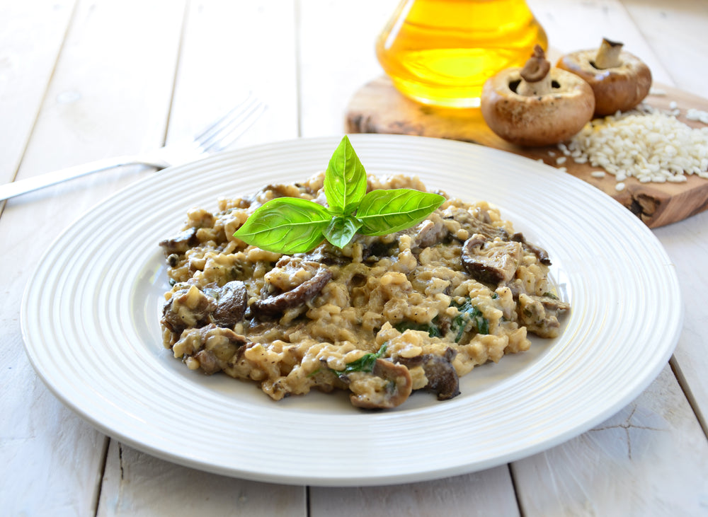 Risotto aux champignons sauvages et aux asperges